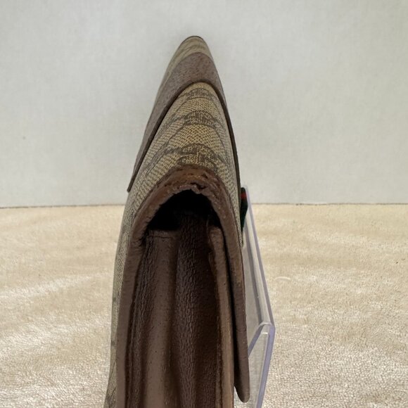 Gucci Clutch GG Supreme Web Sherry Line Clutch Bag PVC Beige Gold - Picture 5 of 10